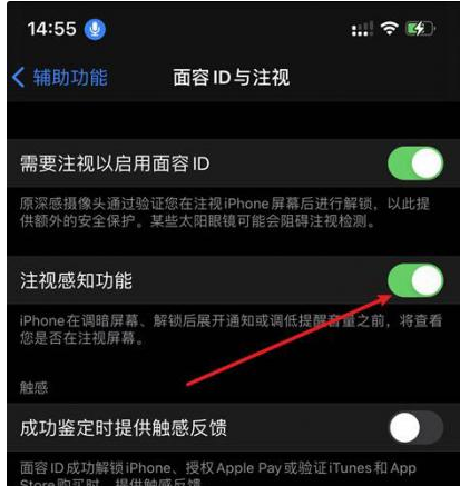 新安苹果14维修网点分享iPhone14注视感知功能有什么用 
